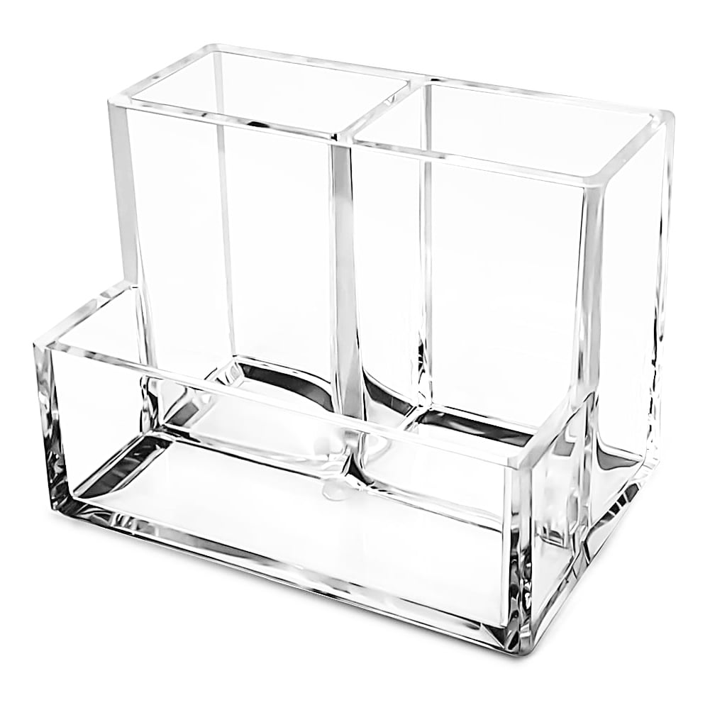 Acrylic Clear Pen Holder Pencil Holder Divider for Desk, Cosmetic