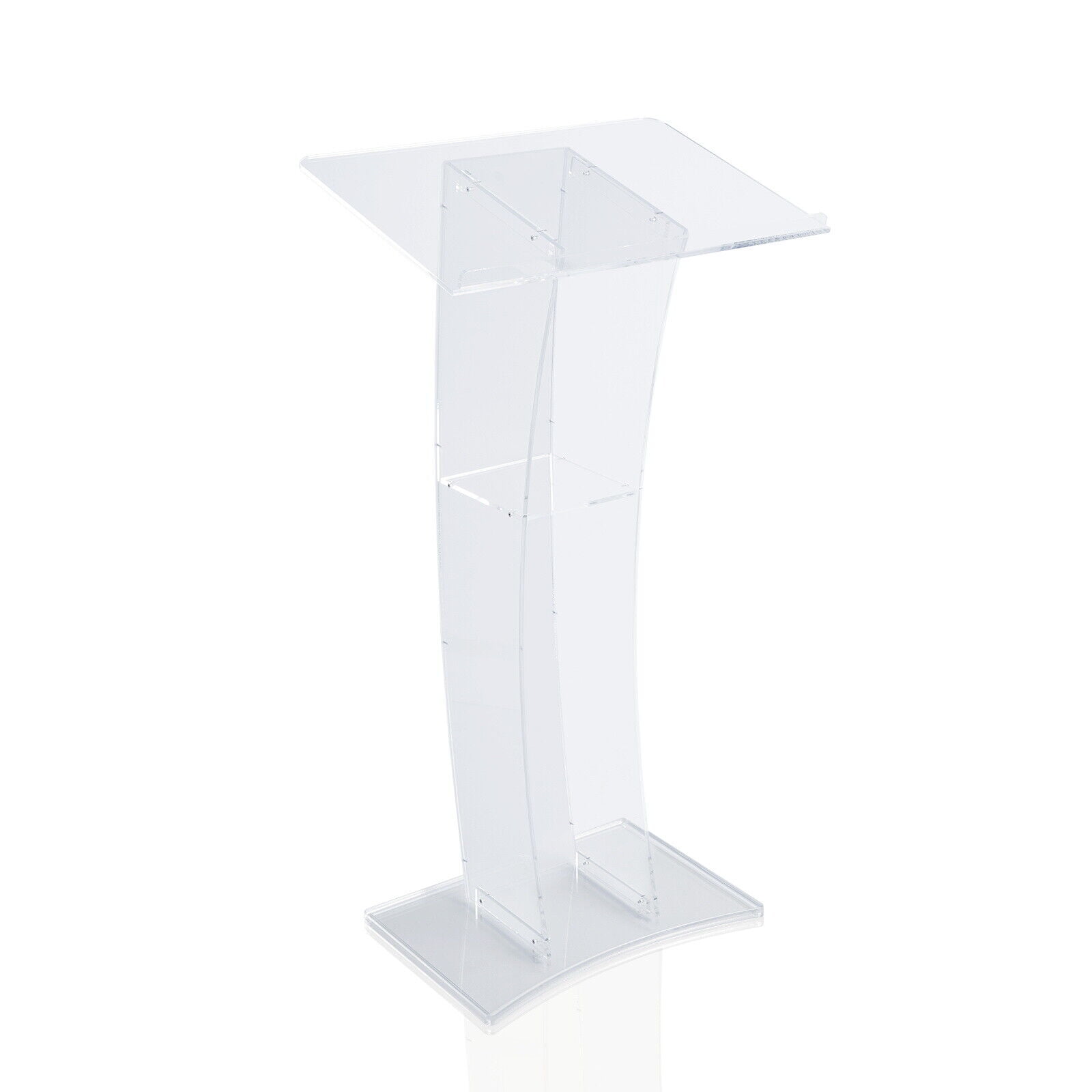 Acrylic Clear Podium, Curve Pulpit Church Podium Plexiglass Transparent