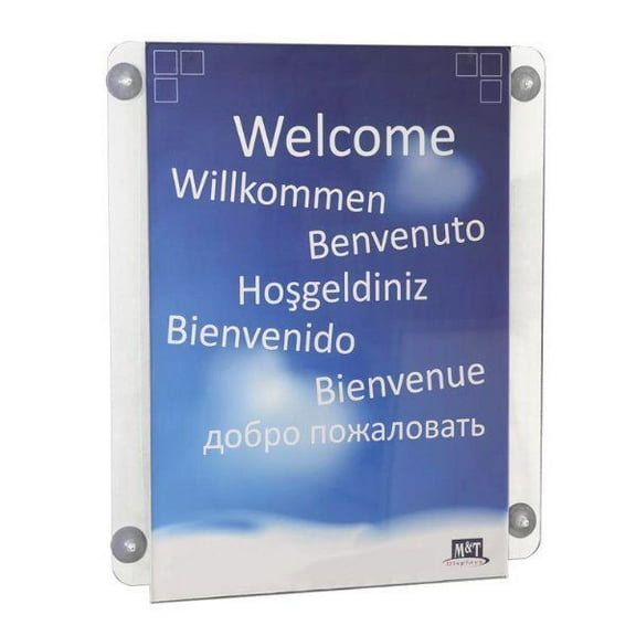 Acrylic Clear Sign Holder for Window Portrait 8.5x11 Inch Picture Frame Office Store Display 2-Pack