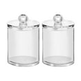 thumbnail image 1 of Acrylic Clear Storage Jars For Bathroom 2 Pack Dispenser With Lids For Cotton Swabs Balls Pads Floss Picks Makeup Storage Stylish Decorative Organizers For Vanity Countertop, 1 of 6