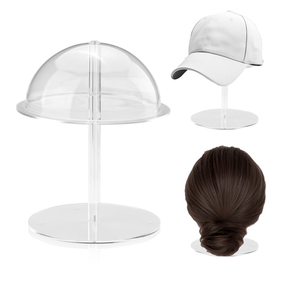Acrylic Clear Wig Stand for Hair Styling Display, Non-Slip Hat Rack Holder Organizer, Mannequin Head for Wigs Baseball Caps Cowboy Women