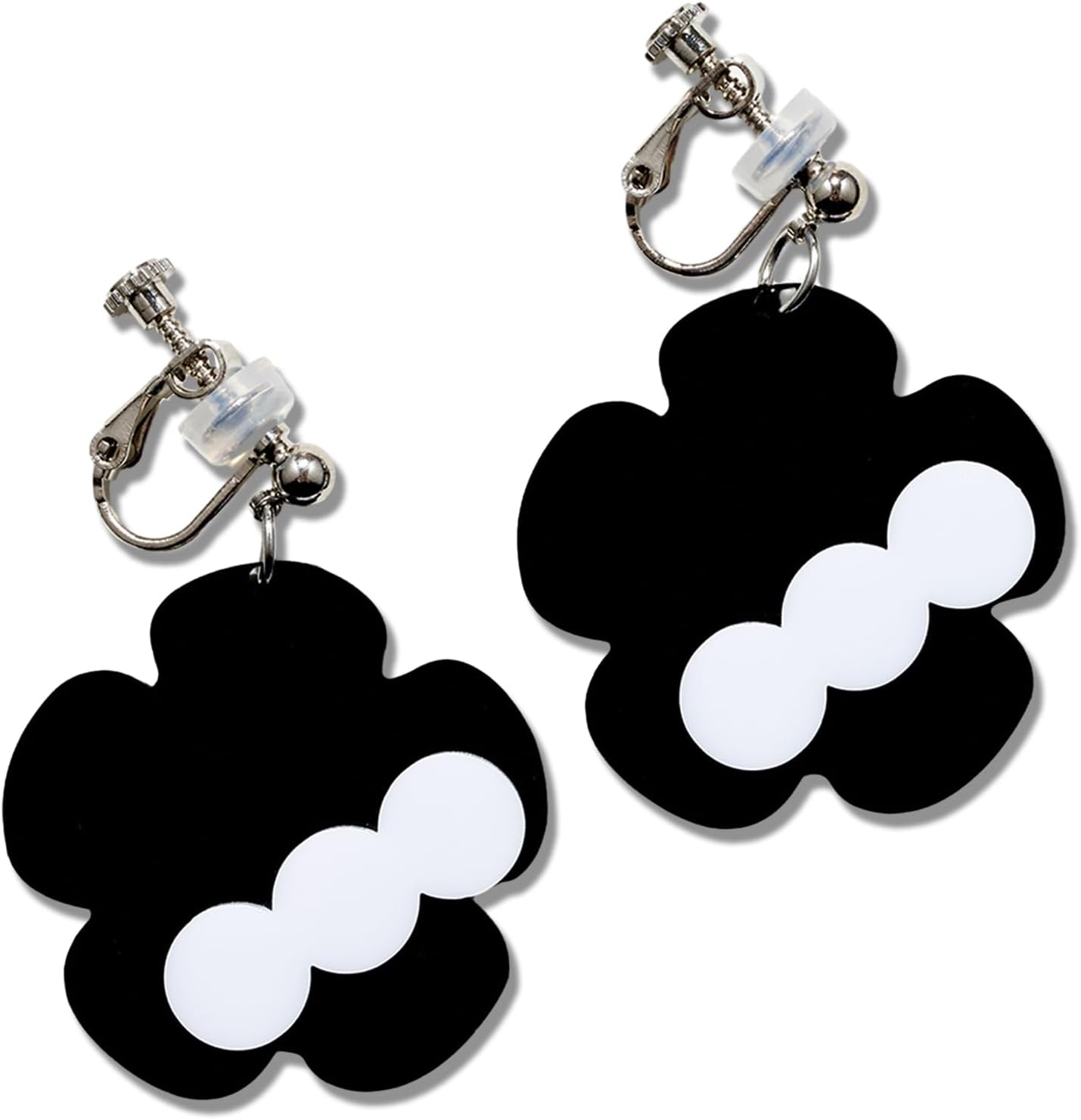 Acrylic Clip On Earrings For Women, Colorful Clip On Drop Dangle