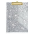 thumbnail image 1 of Acrylic Clipboard With Stylish Glitter Design And Low-Profile Gold Clip, A4 Size Sturdy Clear Acrylic Construction Holds Up To 80 Sheets Securely With Retractable Hanging Hook,, 1 of 4