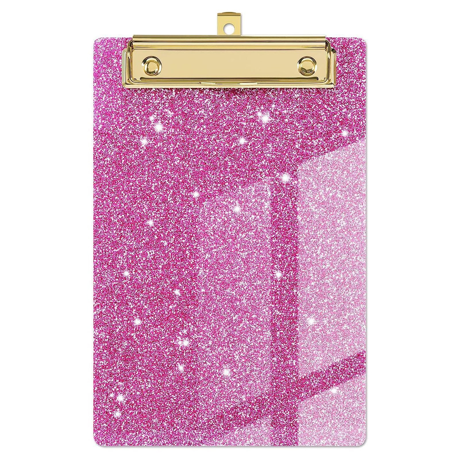 Acrylic Clipboards, Glitter Clipboard with Low Profile Gold Clip