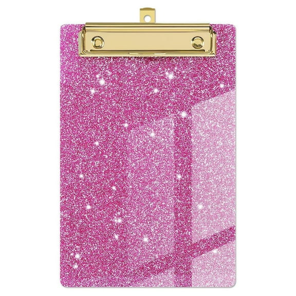 Acrylic Clipboards, Glitter Clipboard with Low Profile Gold Clip, Designed for Classroom School and Office Use, Sparkly Clipboards for Students Women Men