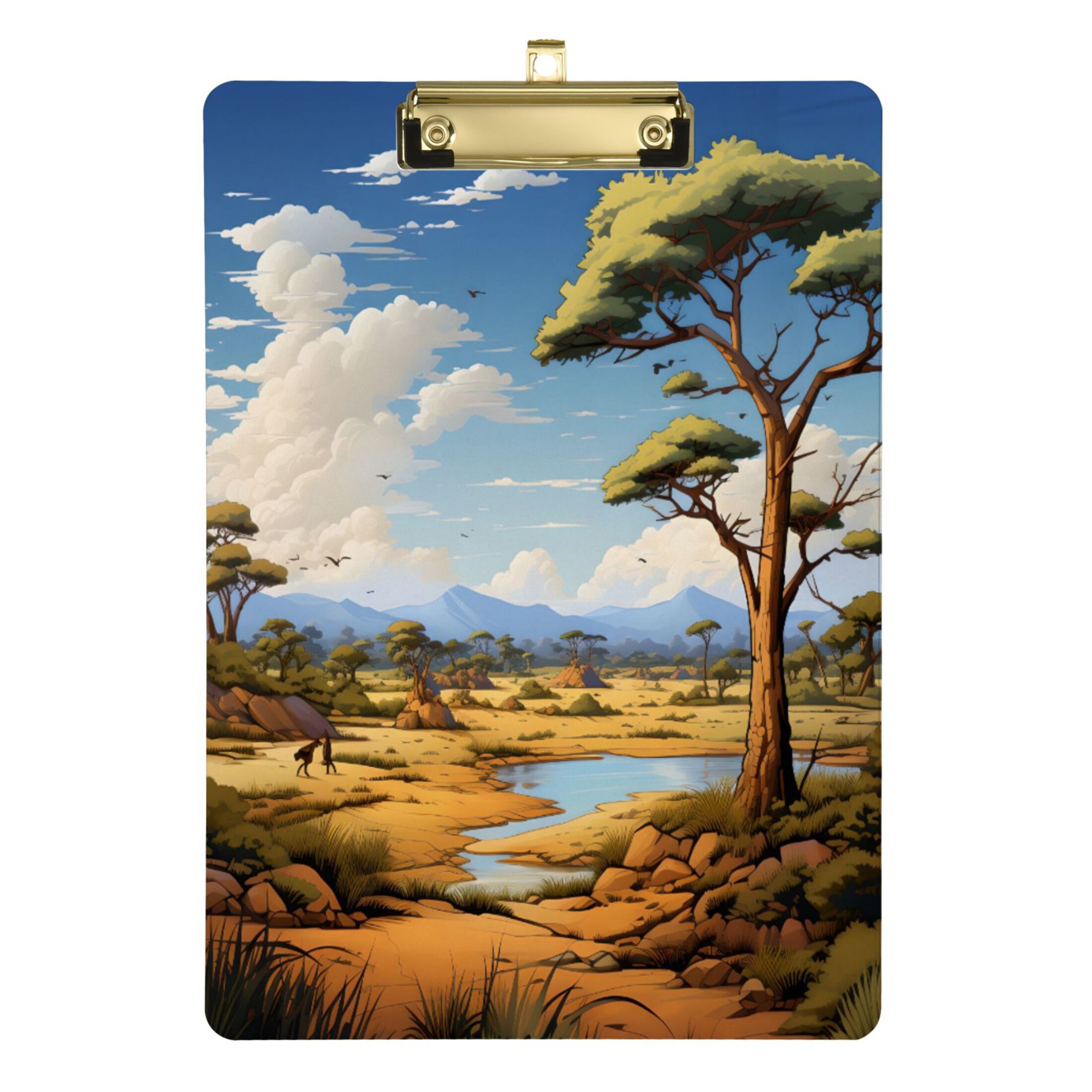 Acrylic Clipboards Landscape with Trees A4 Standard Size Clipboard 12.5" X 9" Clip Board for