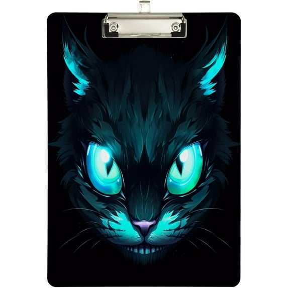 Acrylic Clipboards with Low Profile Clip, A4 Standard Size 9" x 12.5" File Holder for Writing Drawing, Clip Boards for Doctors Offices, Blue Neon Cat Eye Gifts