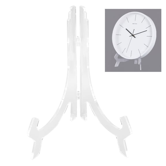 Acrylic Clock Display Stand Easel for Photo Decorative Plate Book 9.8x7.5in