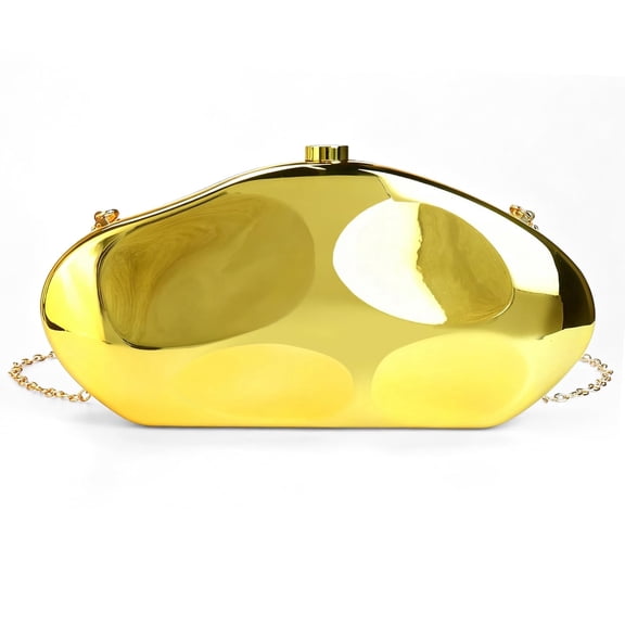 Women's Acrylic Clutch Purse, Irregular Shell-Shaped Box Clutch with Chain, Evening Bag for Party, Wedding and Prom