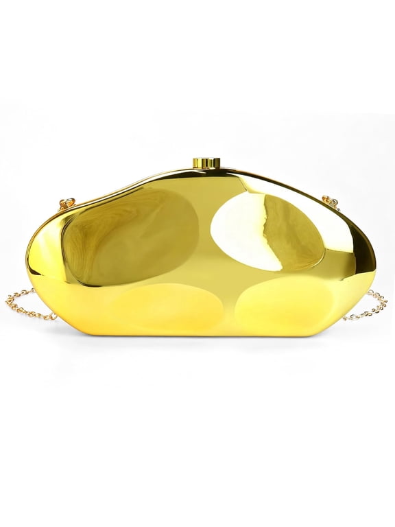 Women's Acrylic Clutch Purse, Irregular Shell-Shaped Box Clutch with Chain, Evening Bag for Party, Wedding and Prom