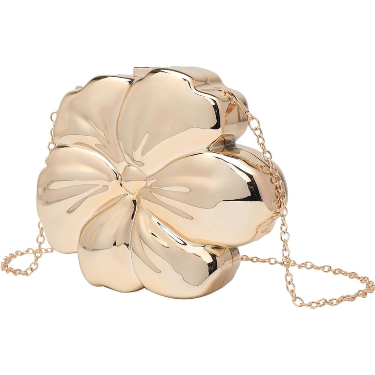 Acrylic Evening Clutch Purse For Women - Gold Hobo Shoulder Bag For Wedding, Prom, Party