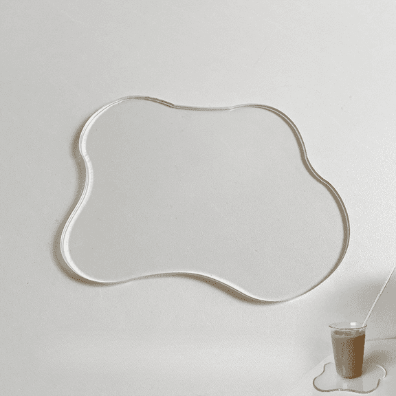 Acrylic Coasters Clear Cloud Shape Irregular for Kitchen, Office Desk, Dining Table