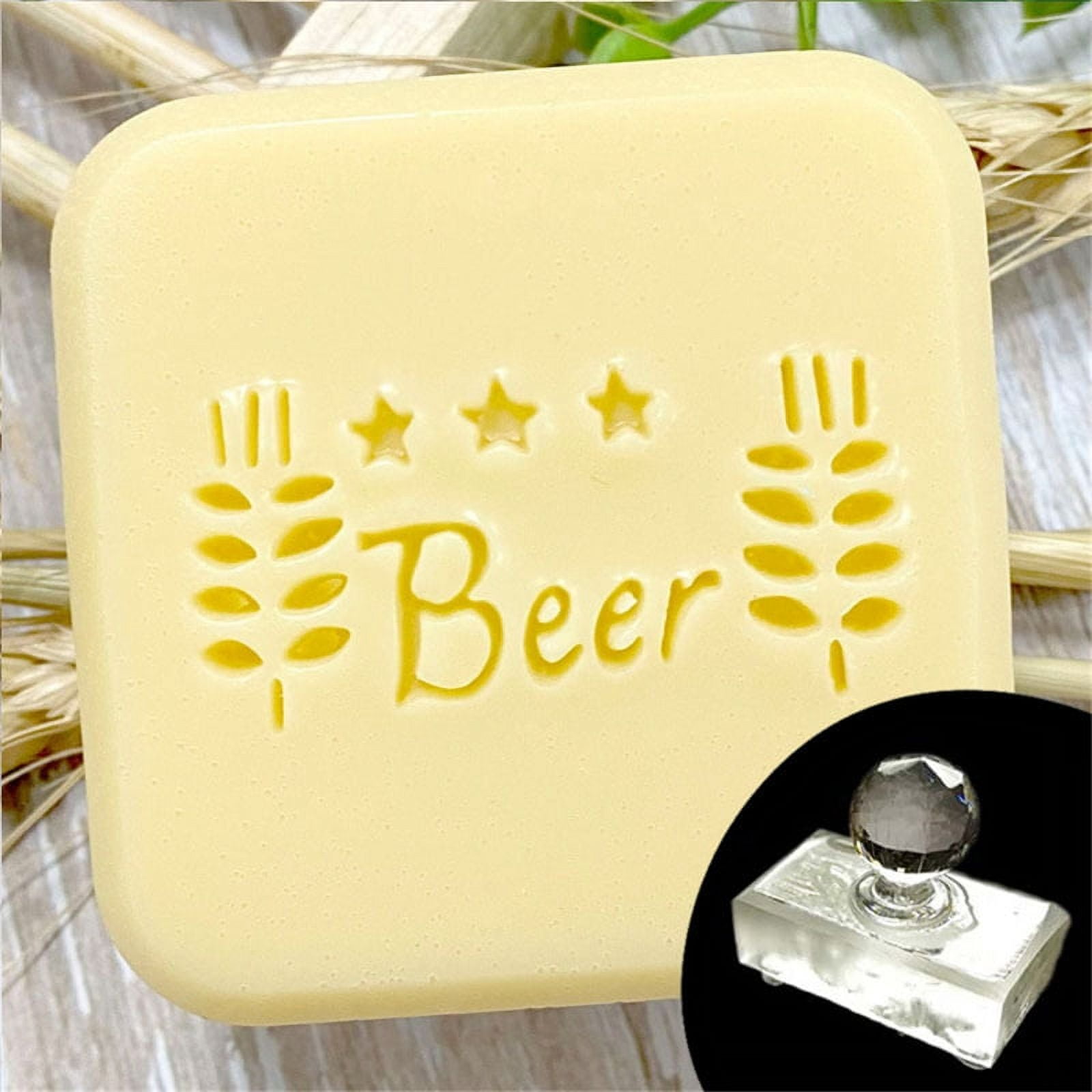 Acrylic Coffee Beer Soap Stamp Handmade Crafts Soaps Seal English