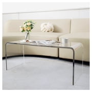 Acrylic Coffee Table 39" Long Rectangle Clear Tea Table for Living Room Modern Waterfall Design