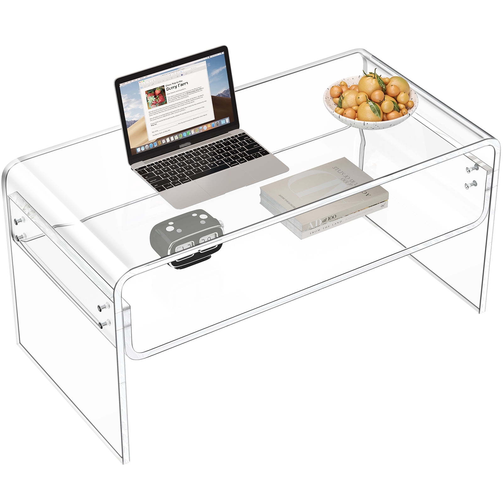Acrylic Coffee Table, Clear Rectangle Side Table, Modern Tea Table With ...