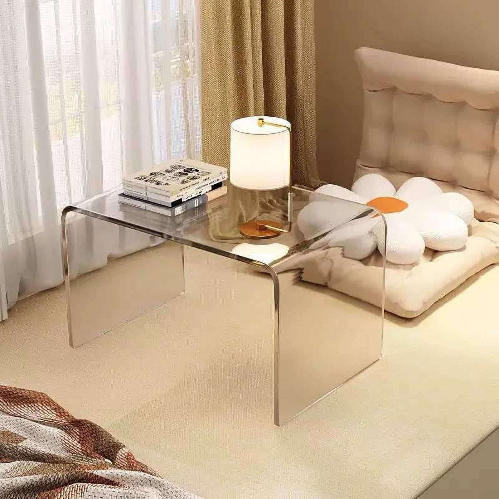 Acrylic Coffee Table, U-Shaped Clear Acrylic End Table, Transparent ...