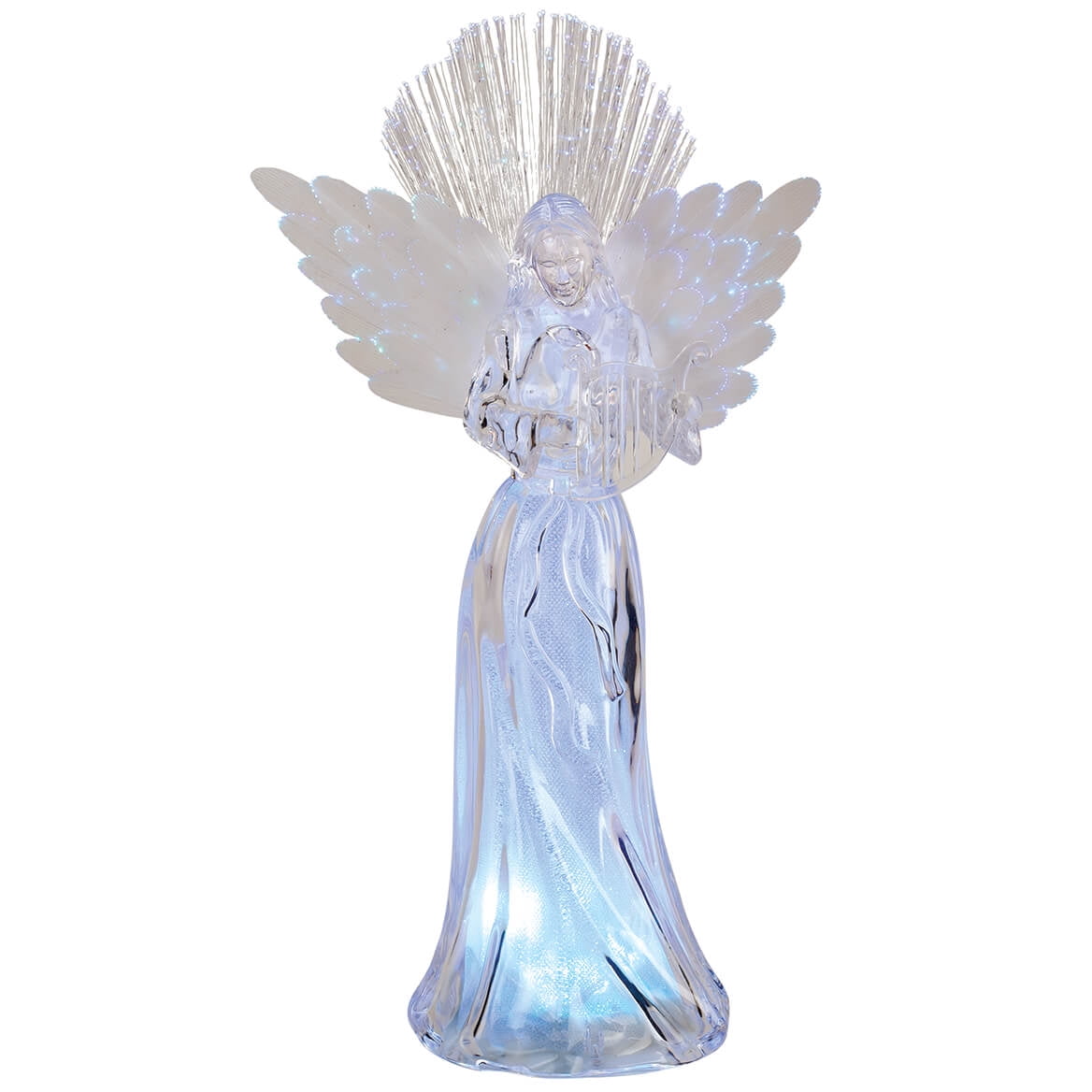 Crystal Clear Frosted Acrylic LED Color Changing Angel Figurine