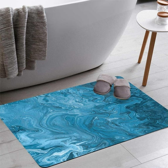 Acrylic Colorful Abstract Background Bath Rugs 16x24 Inch Non Slip Bath Mat Quick Dry Absorbent Thin Bath Rug Fit Under Door Washable Bath Floor Rugs for Bathroom Bathtub Shower Sink,Multi 10