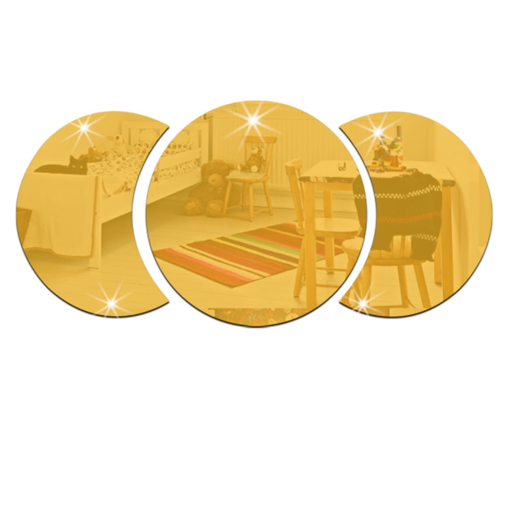 Acrylic Combined Circle Mirror Waterproof Wall Sticker for Children Living Room Bedroom Home