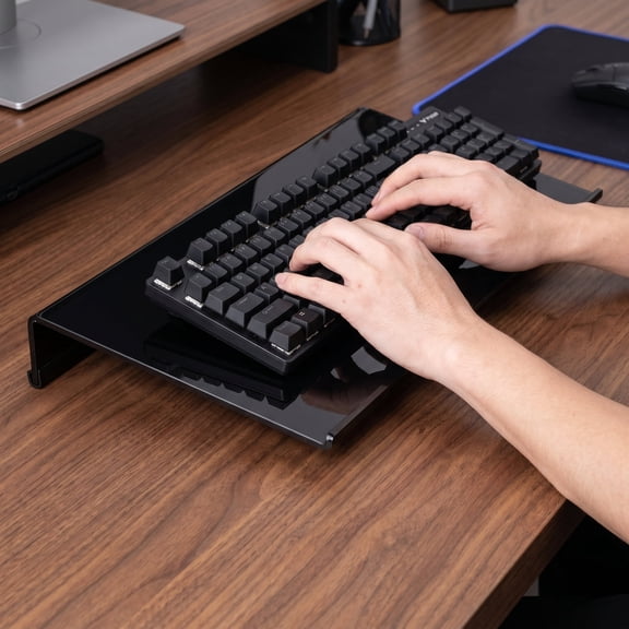 Generic Acrylic Computer Keyboard Stand for Desk, Heavy Duty Tilt Riser with Lift, Holder for Desktop, 17 x 5.7 x 1.2 in