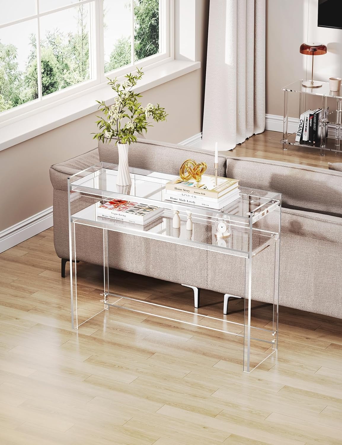 Acrylic Console Table, Entryway Table, 39.4'' x 11.8'' x 31.5'' inches, Clear - Walmart.com