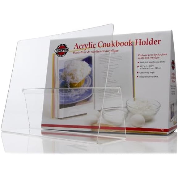 Acrylic CookBook / IPad / Tablet Holder, 9"D x 12.5"W x 3.25"H