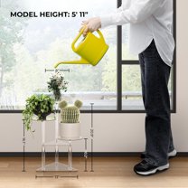 Acrylic Corner Plant Stand 3 Tier - Clear Indoor Plant Shelf Plant & Flower Display Rack Pot Holder for Living Room Balcony Window Modern