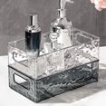 thumbnail image 1 of Acrylic Cosmetic Organizer Basket with Glacier Pattern, Stackable Transparent Storage Box for Desktop Makeup Storage, 1 of 6