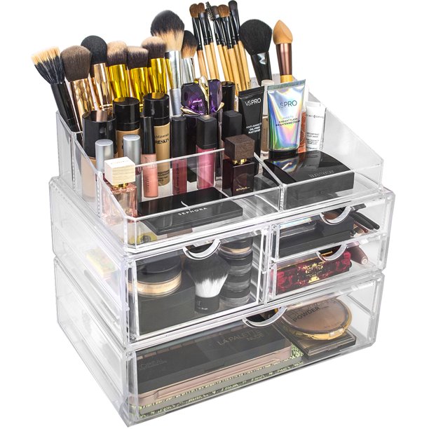 Acrylic Cosmetics Makeup and Jewelry Storage Case XLarge Display Sets