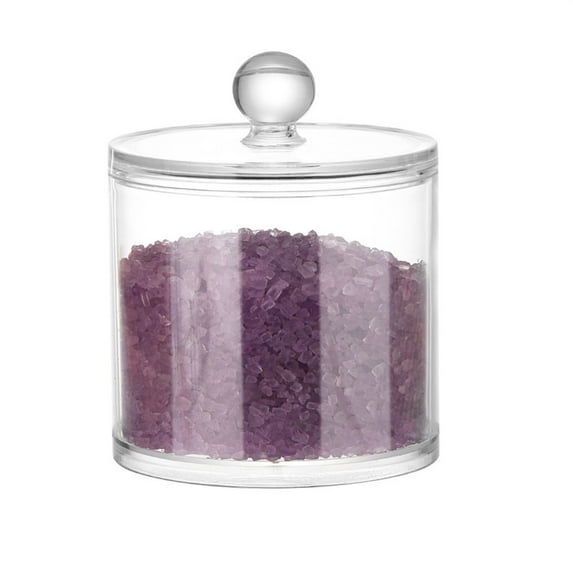 Acrylic Cotton Ball Dispenser, Clear Bathroom Canister Organizer for Cotton Swabs Rounds Pads, 40oz Plastic Storage Jar, Countertop Makeup Organizer Box with Lid