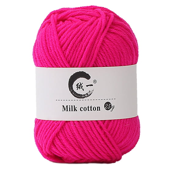 Acrylic & Cotton Blended Knitting and Crochet Yarn Soft Medium Yarn, Breathable and Skin Friendly for Baby Garments, Scarves, Hats, and Craft Projects(Rose-Carmine)