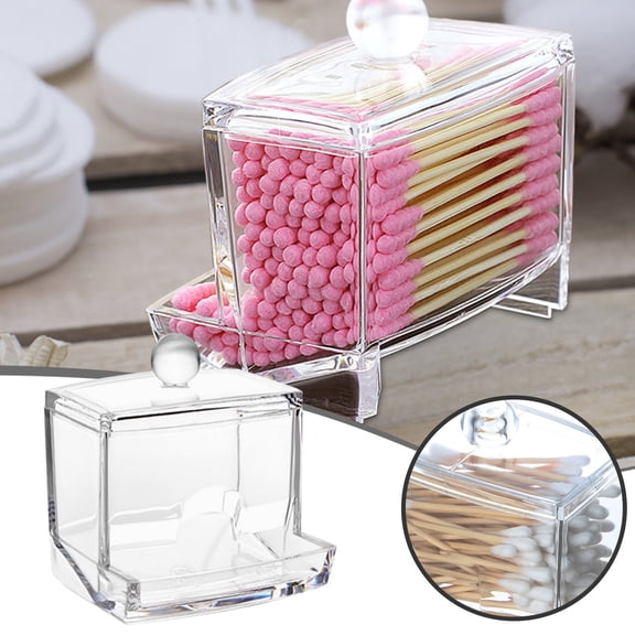 Acrylic Cotton Storage Box Cotton Crystal Storage Box Home Plastic Box Bathroom Storage