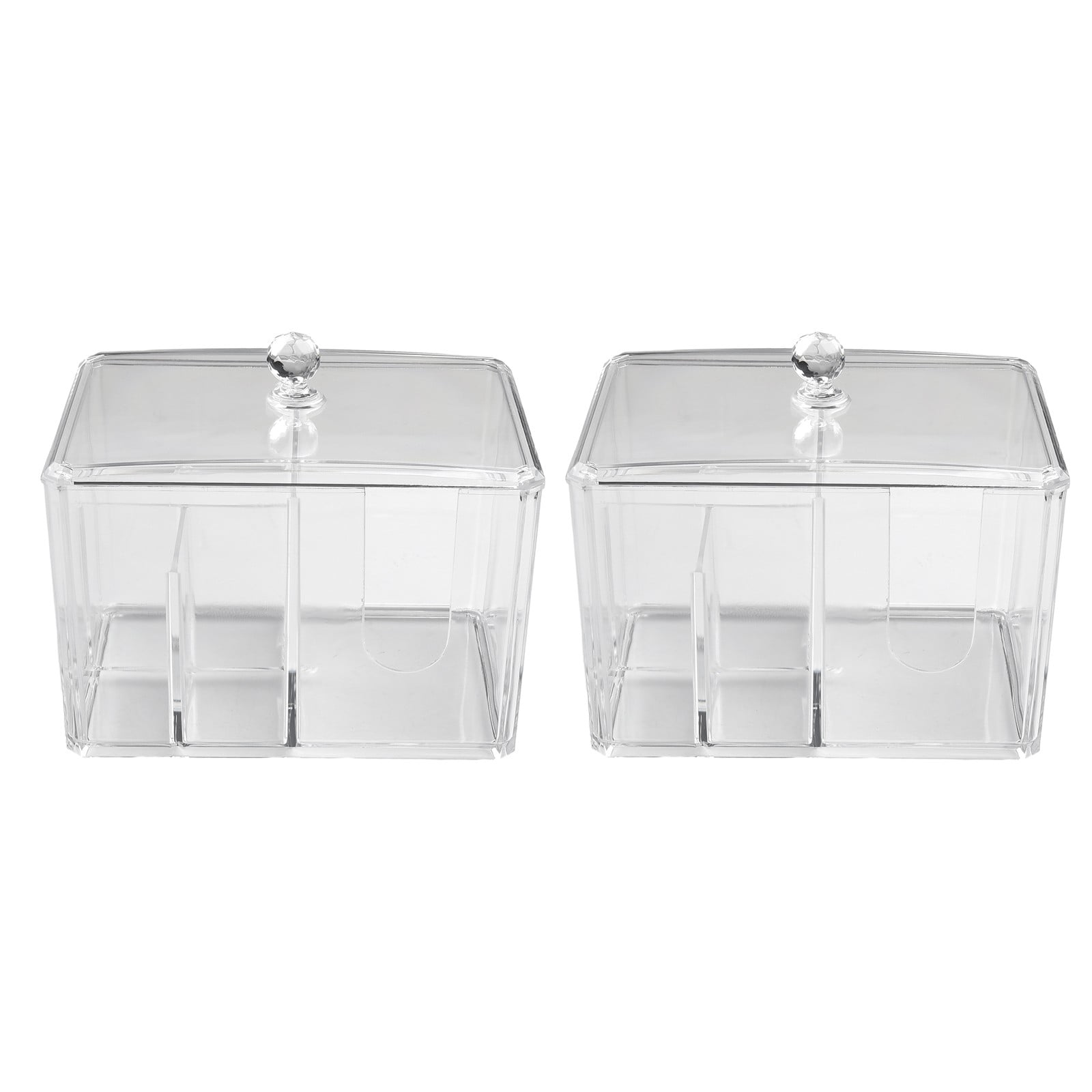 Acrylic Cotton Swab Storage Box With Cover Countertop Cotton Swab