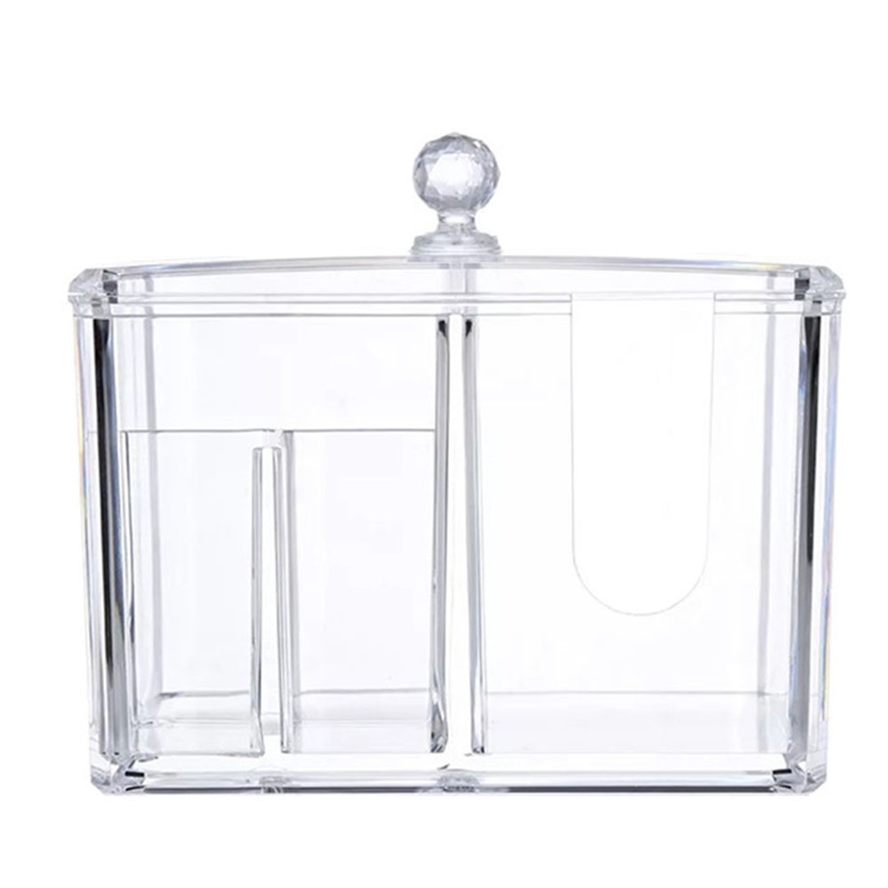 Acrylic Cotton Swab Storage Box With Cover Countertop Cotton Swab