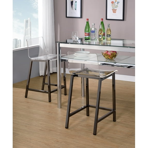 Acrylic Counter Stool Nickel - Set of 2