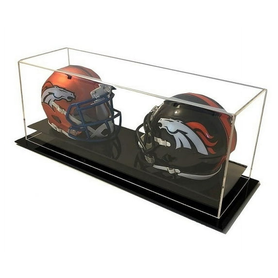 Acrylic Counter or Desk Top Double Mini Helmet Display Case by GameDay Display