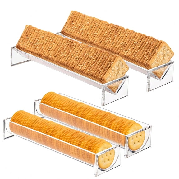 Acrylic Cracker Serving Tray, Transparent Macaron Display Tray, Rectangular Multipurpose Biscuit Holder For Home Party Food Display