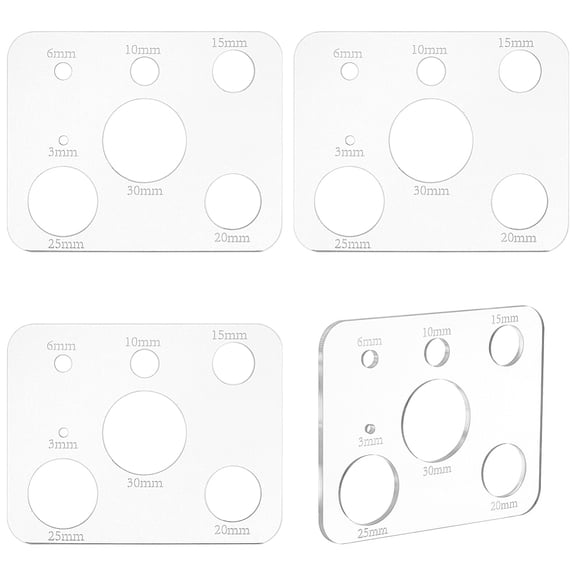 Acrylic Craft Doll Eyes Template for Doll Making Rectangle Clear 100x80x3mm Inner Diameter: 3~30mm