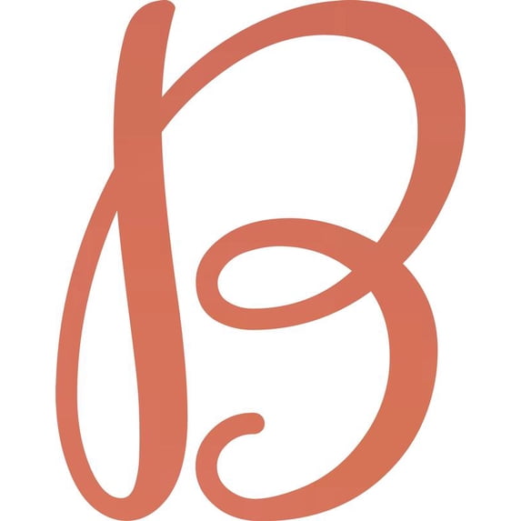 Acrylic Craft Letters, Lobby Sign B Script, 1'' Tall Pastel Coral Alphabet
