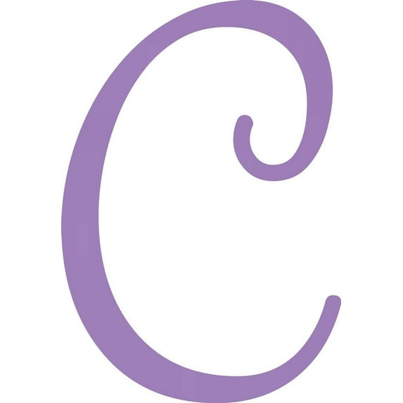 Acrylic Craft Letters, Lobby Sign C Script, 1'' Tall Lavender Alphabet