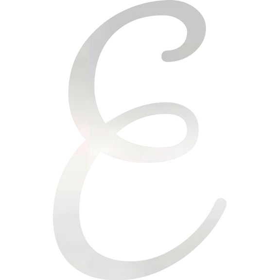 Acrylic Craft Letters, Lobby Sign E Script, 1'' Tall Clear Alphabet