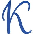 thumbnail image 1 of Acrylic Craft Letters, Lobby Sign K Script, 1'' Tall Transparent Dark Blue Alphabet, 1 of 5
