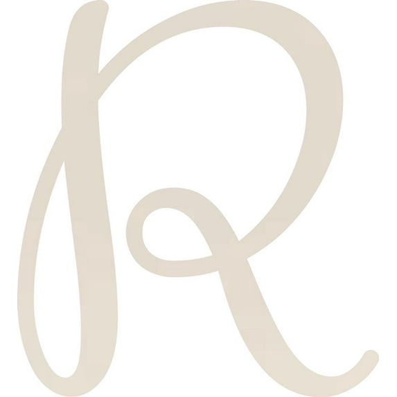 Acrylic Craft Letters, Lobby Sign R Script, 1'' Tall White Alphabet