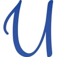 thumbnail image 1 of Acrylic Craft Letters, Lobby Sign U Script, 1'' Tall Transparent Dark Blue Alphabet, 1 of 5