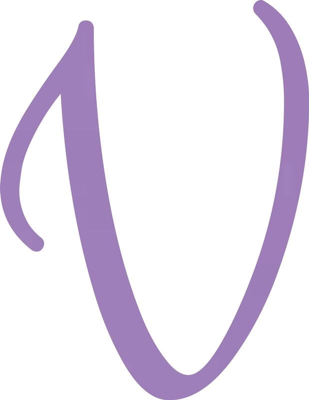 Acrylic Craft Letters, Lobby Sign V Script, 1'' Tall Lavender Alphabet ...