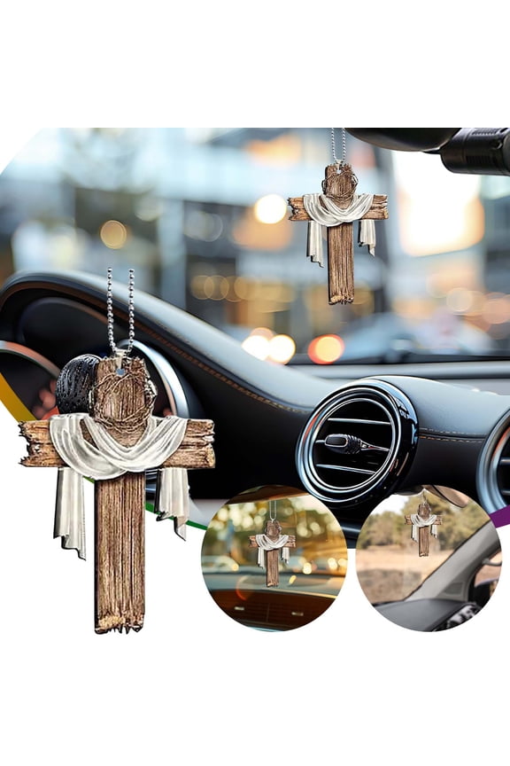 Acrylic Cross Necklace for Men&Woman, Crucifix Necklace Men&Woman,Acrylic Small Crosses Gifts for Bible Verse Easter Party Favor, Cross for Car Mirror Hanging Pendant, 1.6In X 1In(4pcs)