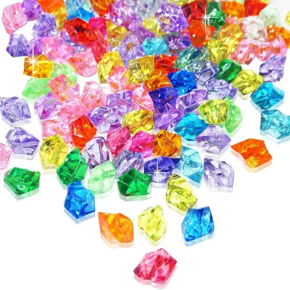 Acrylic Crushed Ice 600 Pcs Fake Ice Rocks Plastic Crystal Rocks Diamonds Ice Stones for Valentine’s Day Wedding Decoration Vase Fillers Party Favor (0.55*0.37 inch,Assorted Colors)