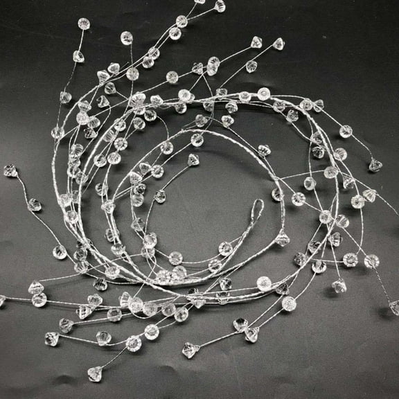 Acrylic Crystal Bead Garland 1.5M 45 Forks Hanging String Wedding Party Backdrop Decor Curtain Strand for Event Display 2PC