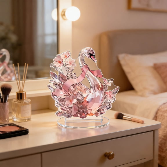 Acrylic Crystal Decorative Standee with Floral Design for Home Tabletop Display and Gift