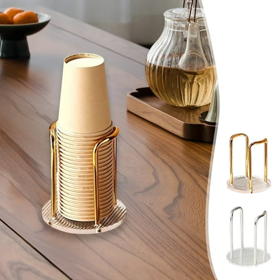 Acrylic Cup Holder Organizer - Space-Saving Storage Rack for Disposable Cups - Stylish Countertop Display Stand for Coffee, Tea and Party Supplies